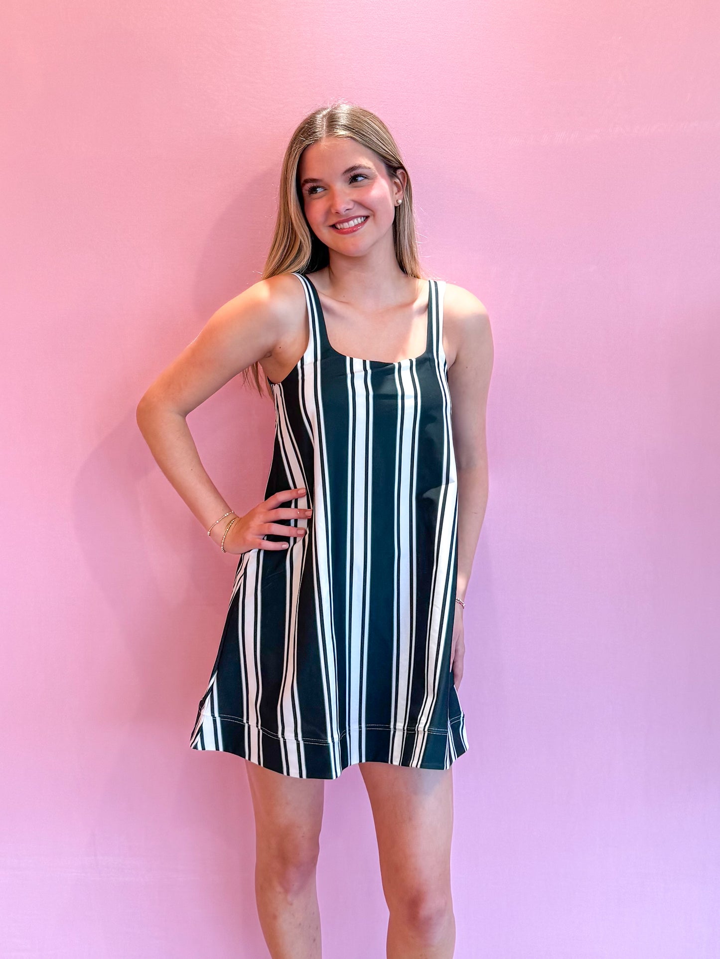 Helen Dress Juniper Stripe
