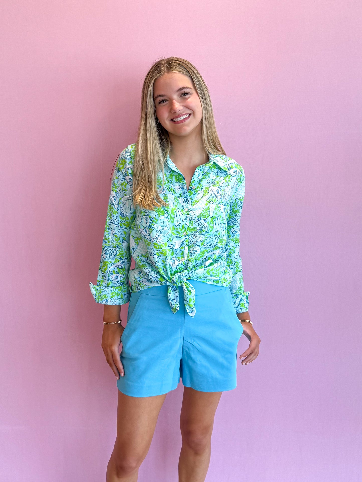 Sarissa Stretch Short Turquoise Tide