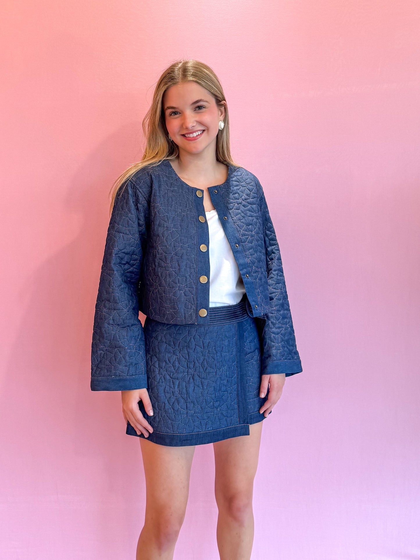 Vera Skort Quilted Denim