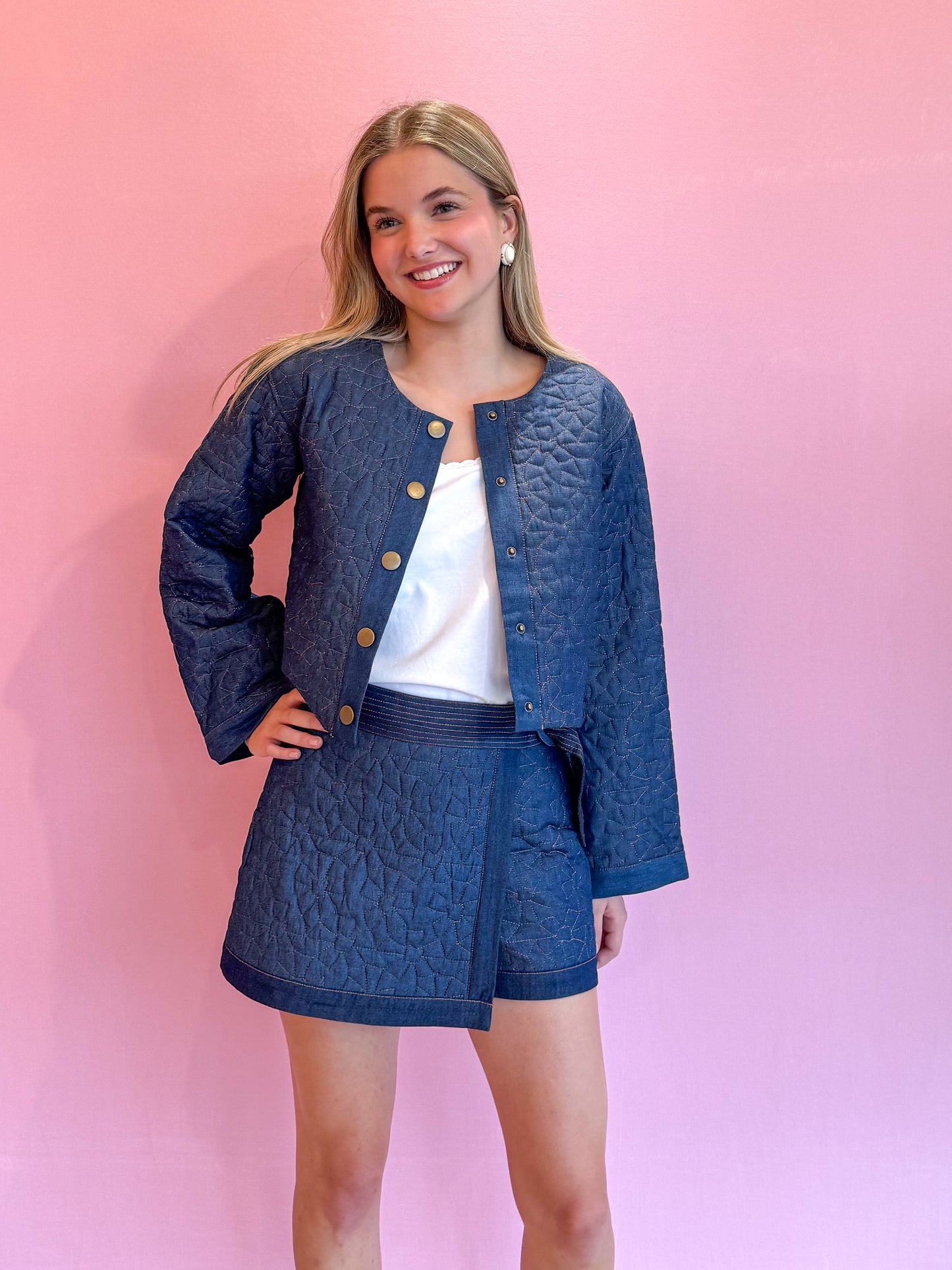 Vera Skort Quilted Denim