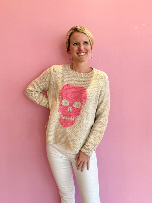 Pink Skull Sweater