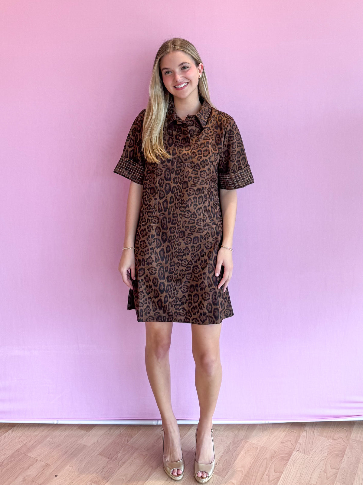 Landon Suede Leopard Dress