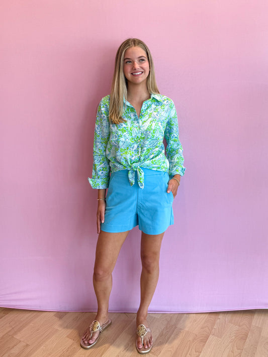 Sarissa Stretch Short Turquoise Tide
