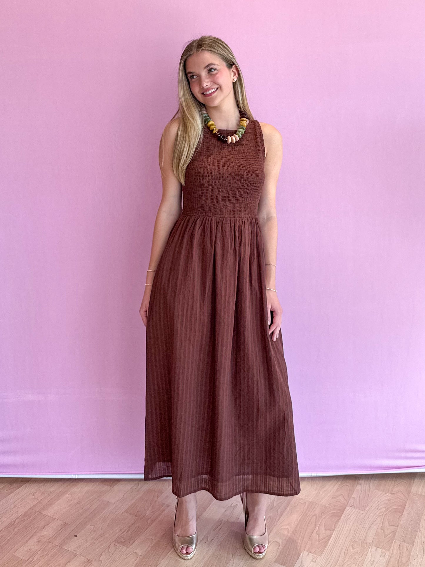 Tatum Striped Smock Midi Dress