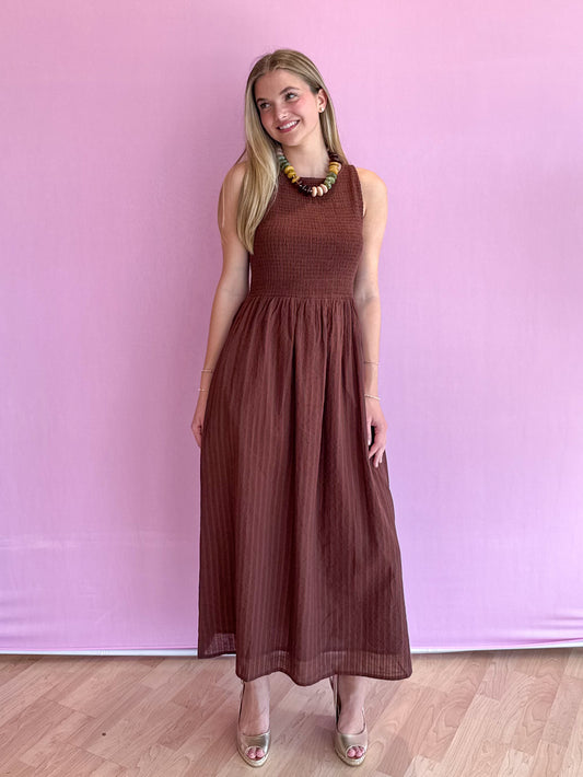Tatum Striped Smock Midi Dress