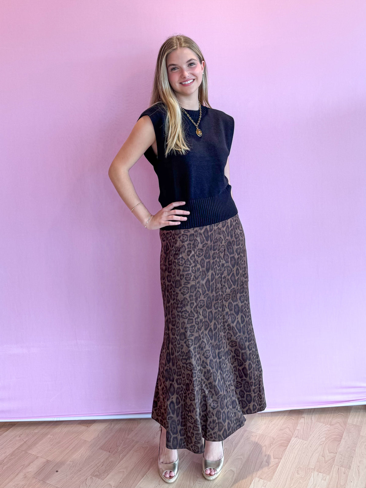 Carmela Long Animal Print Skirt