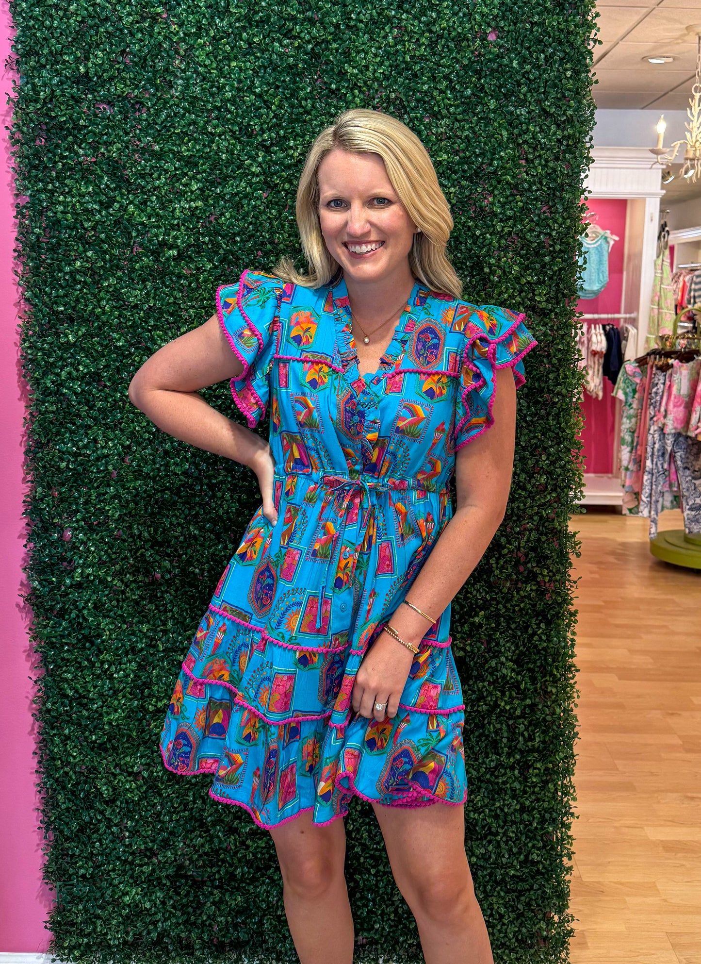 Abby Mini Dress Turquoise