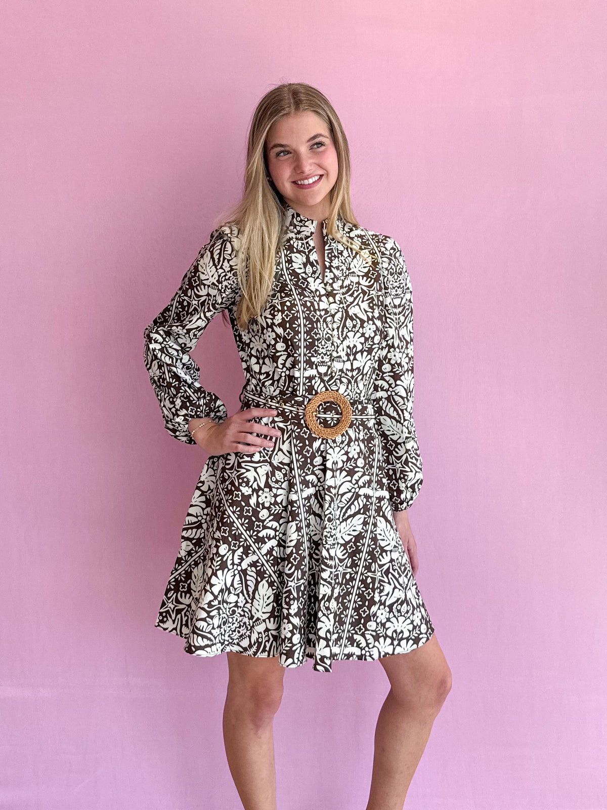 Ashley Tropical Block Printed Dress