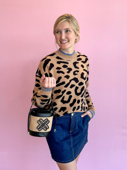 Bailey Cheetah Print Knit Sweater
