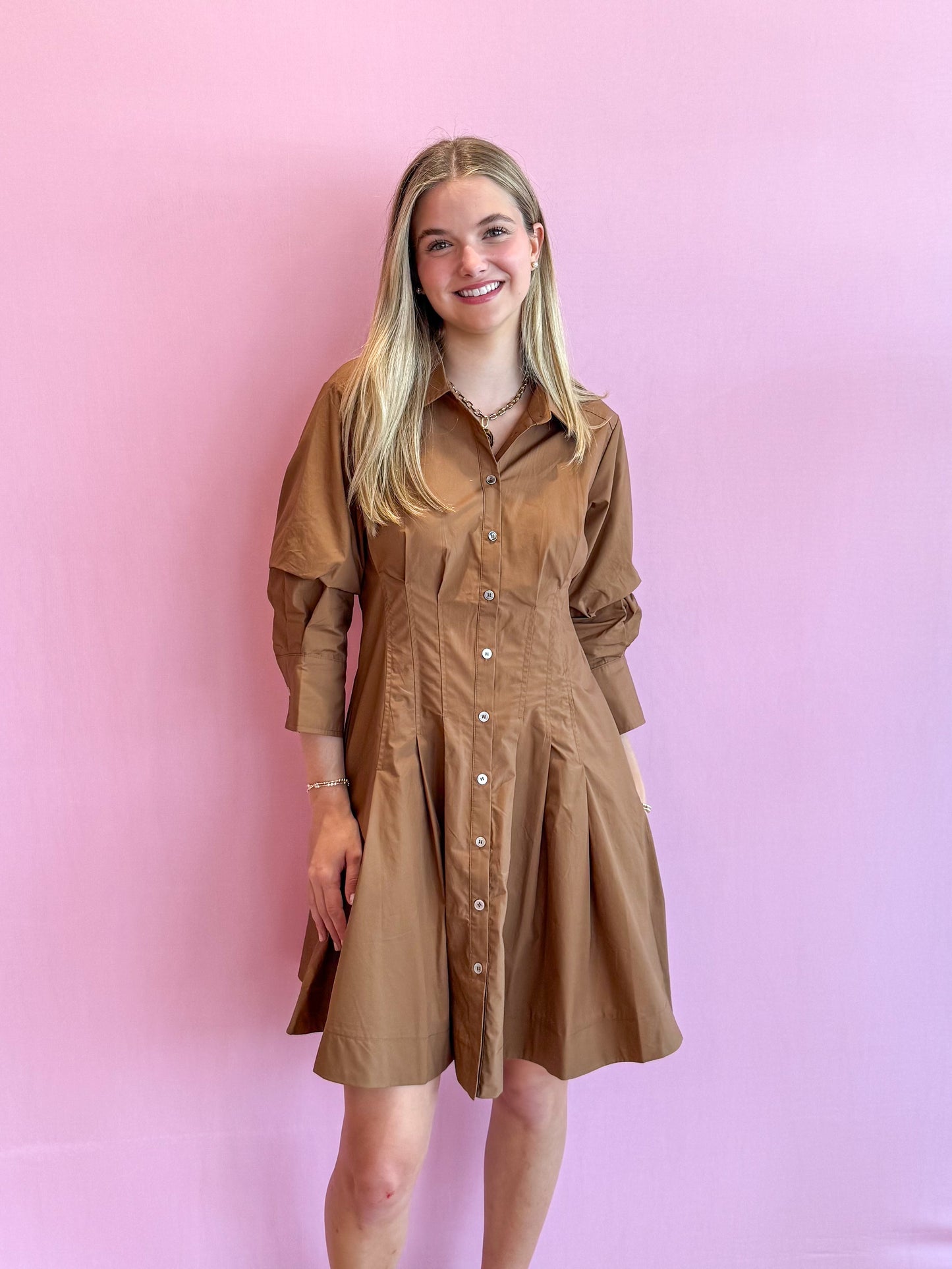Camila Mini Shirt Dress Camel