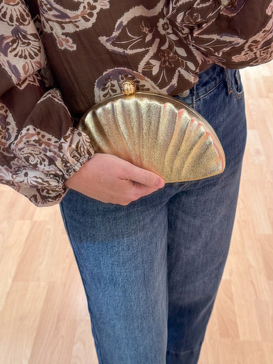 Shelly Gold Evening Clutch