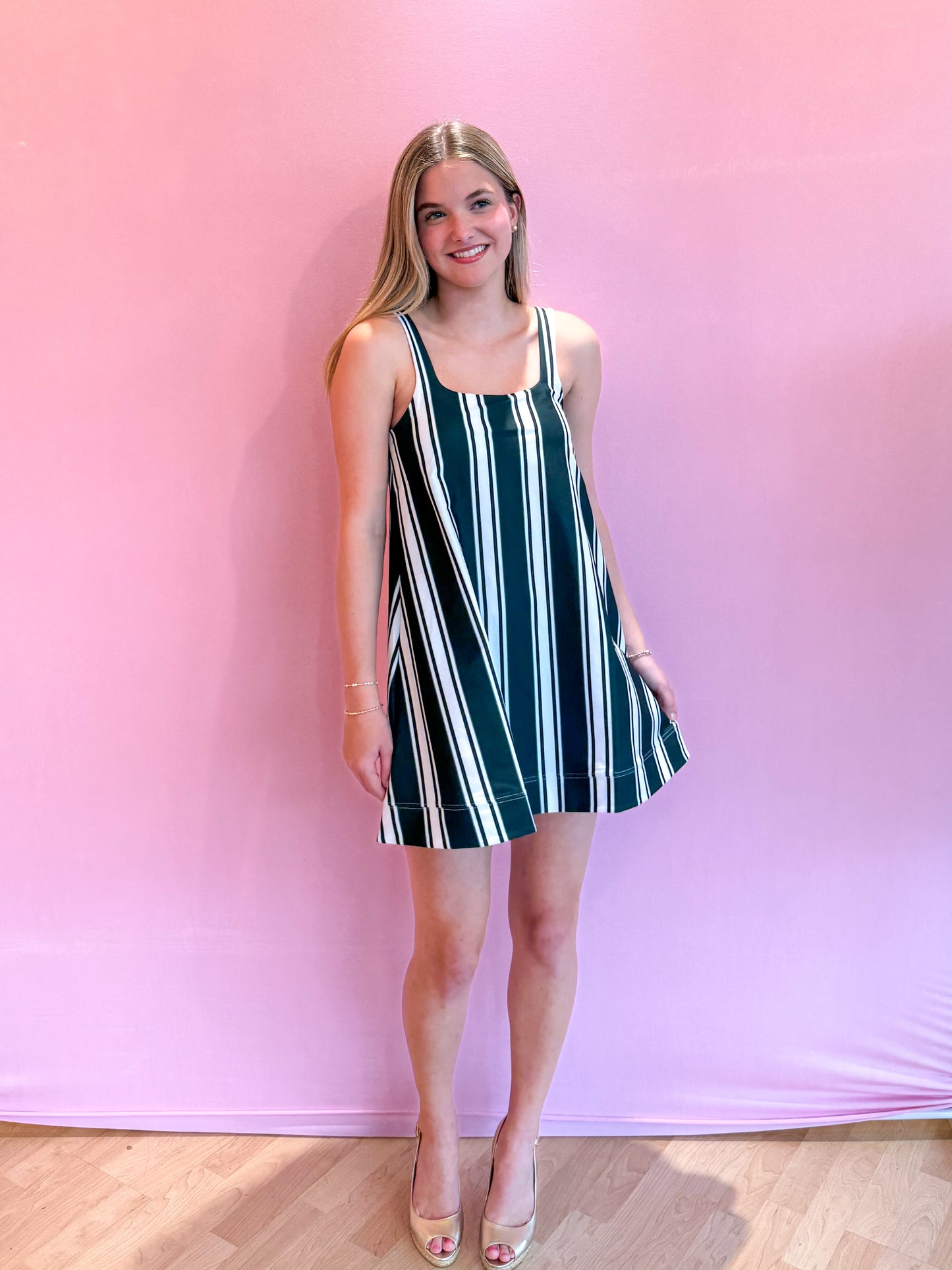 Helen Dress Juniper Stripe