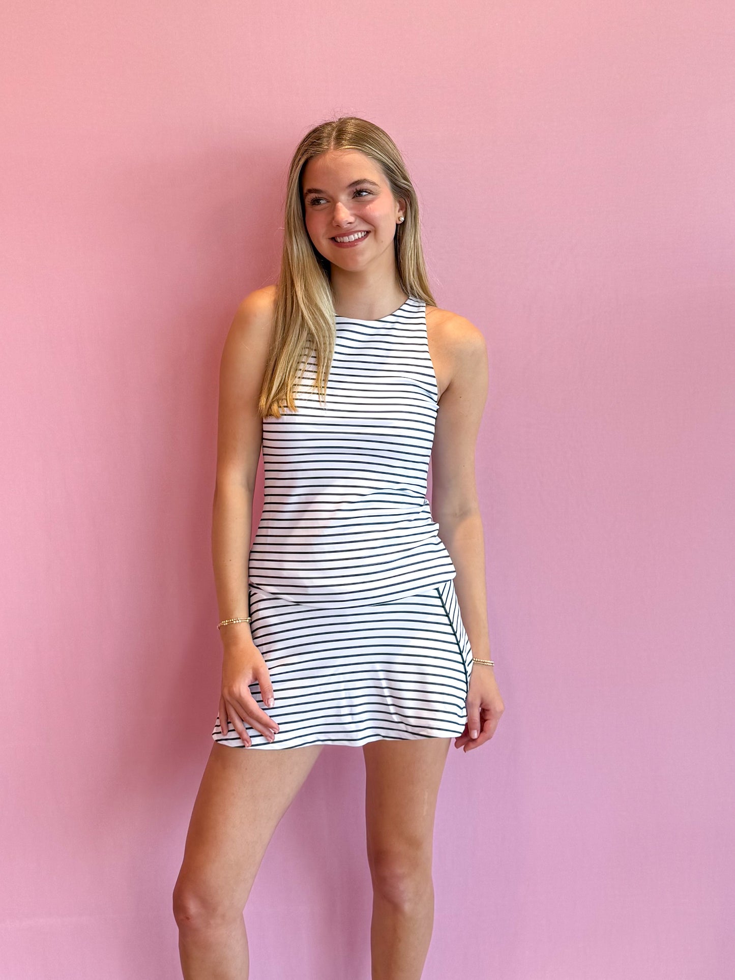 Pia Skort White Rosemary Stripe