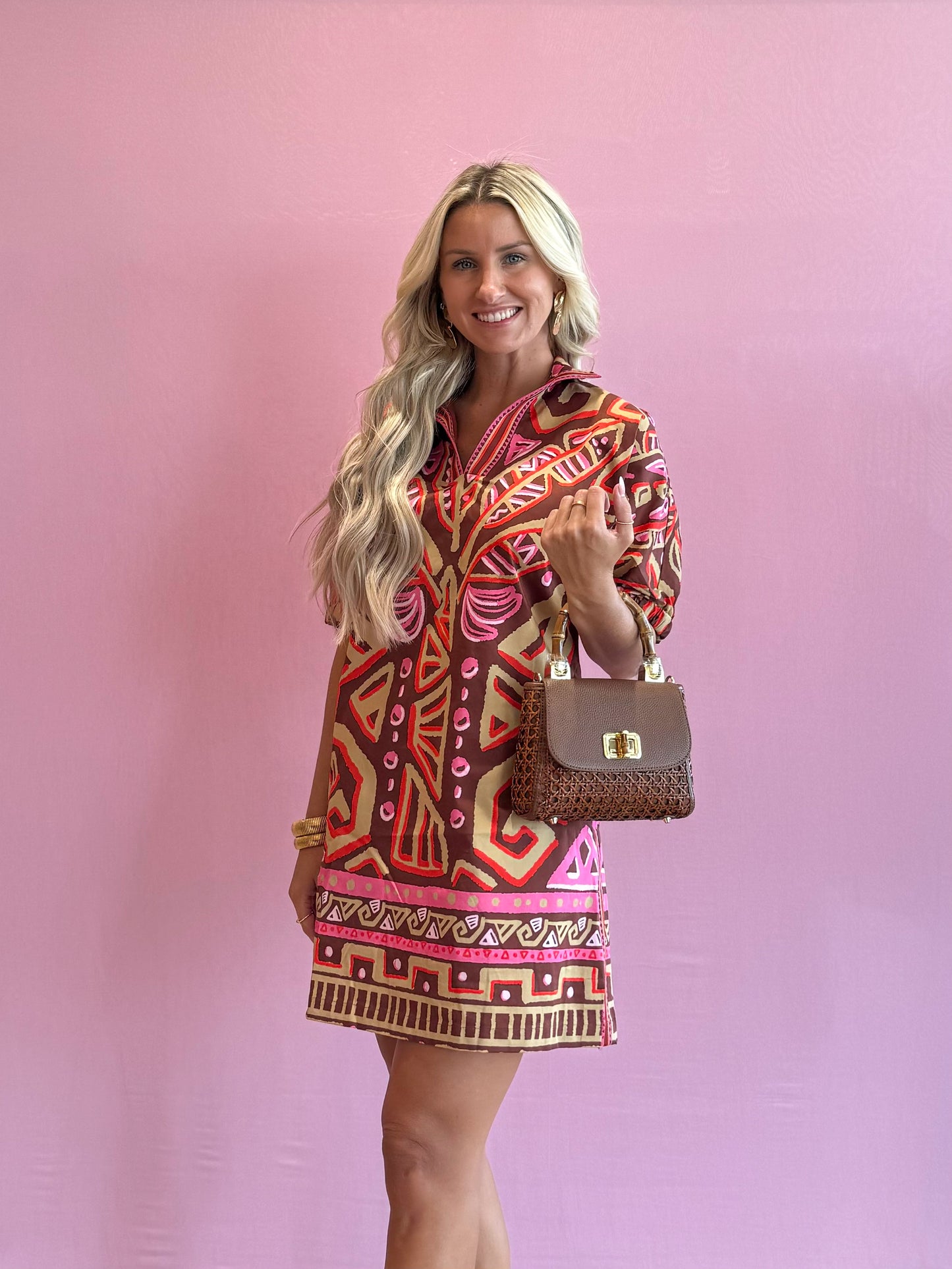 Poppy Dress Tribal Palm