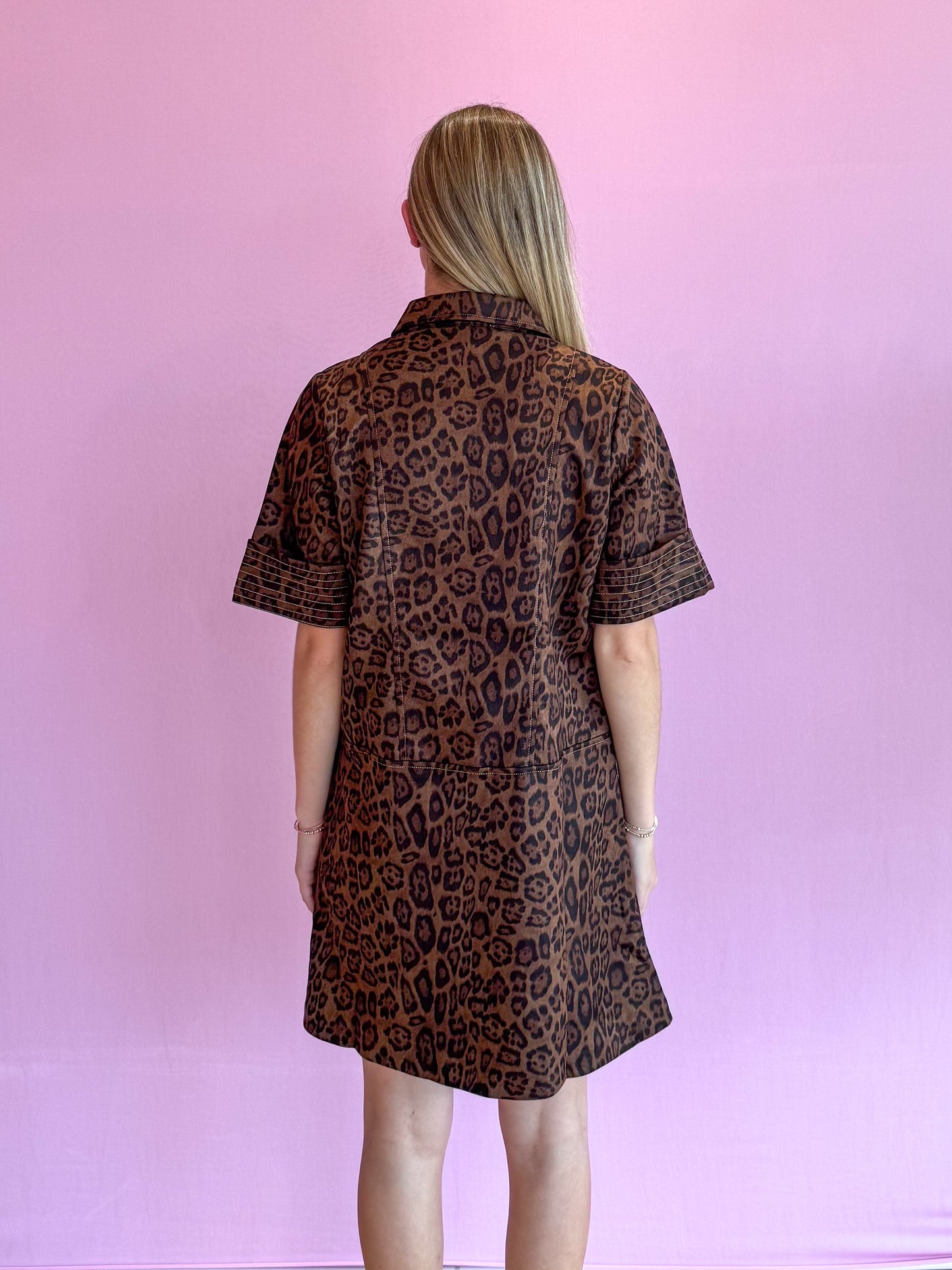 Landon Suede Leopard Dress