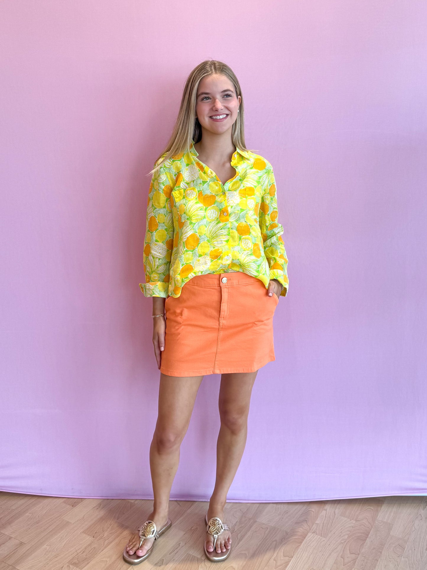Colette Denim Skort Sunset Orange