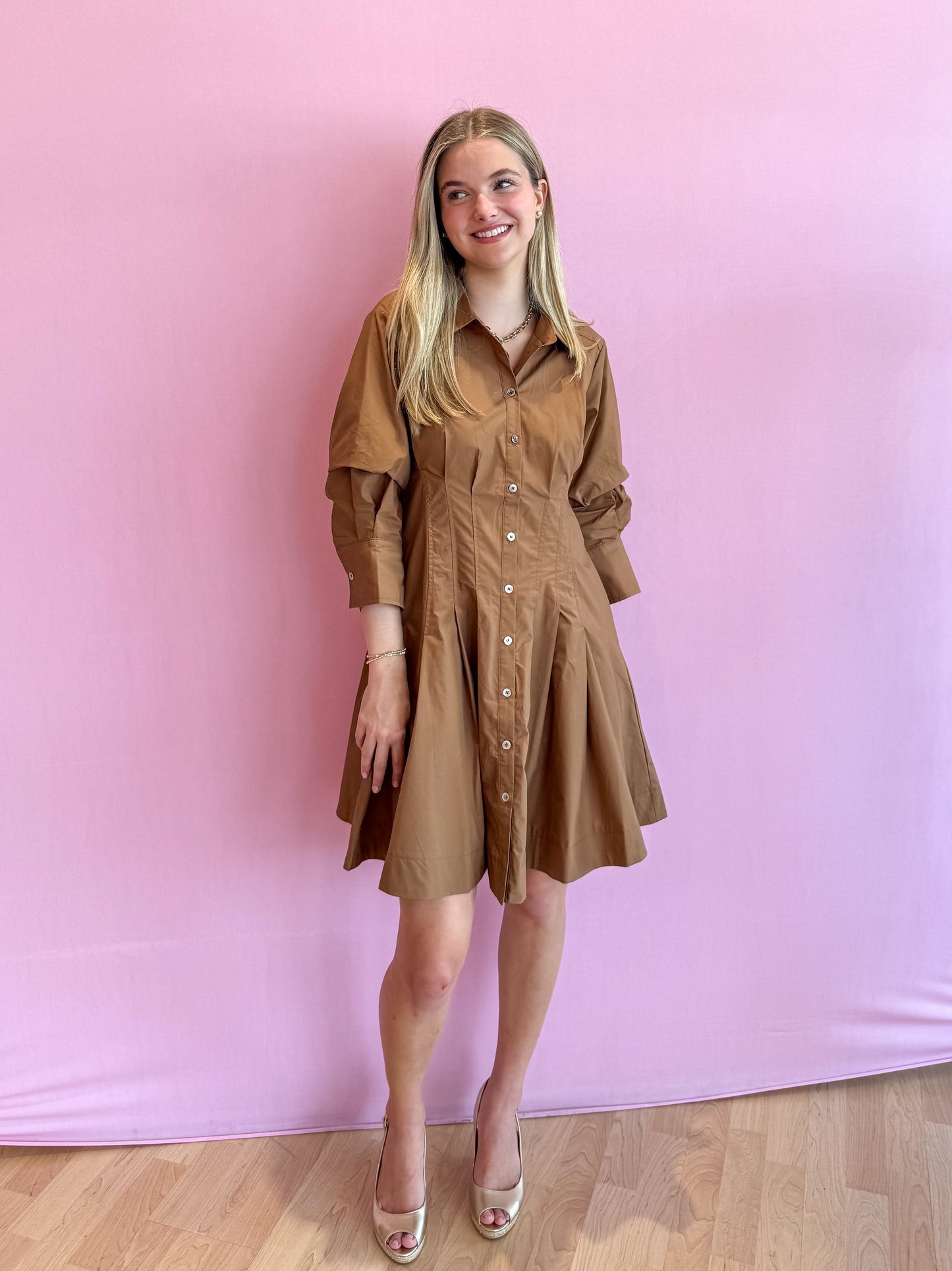 Camila Mini Shirt Dress Camel