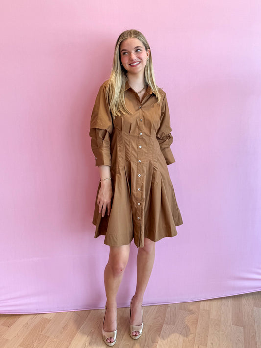 Camila Mini Shirt Dress Camel
