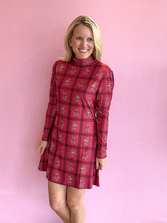 Dottie Dress Camellia Plaid Rasp