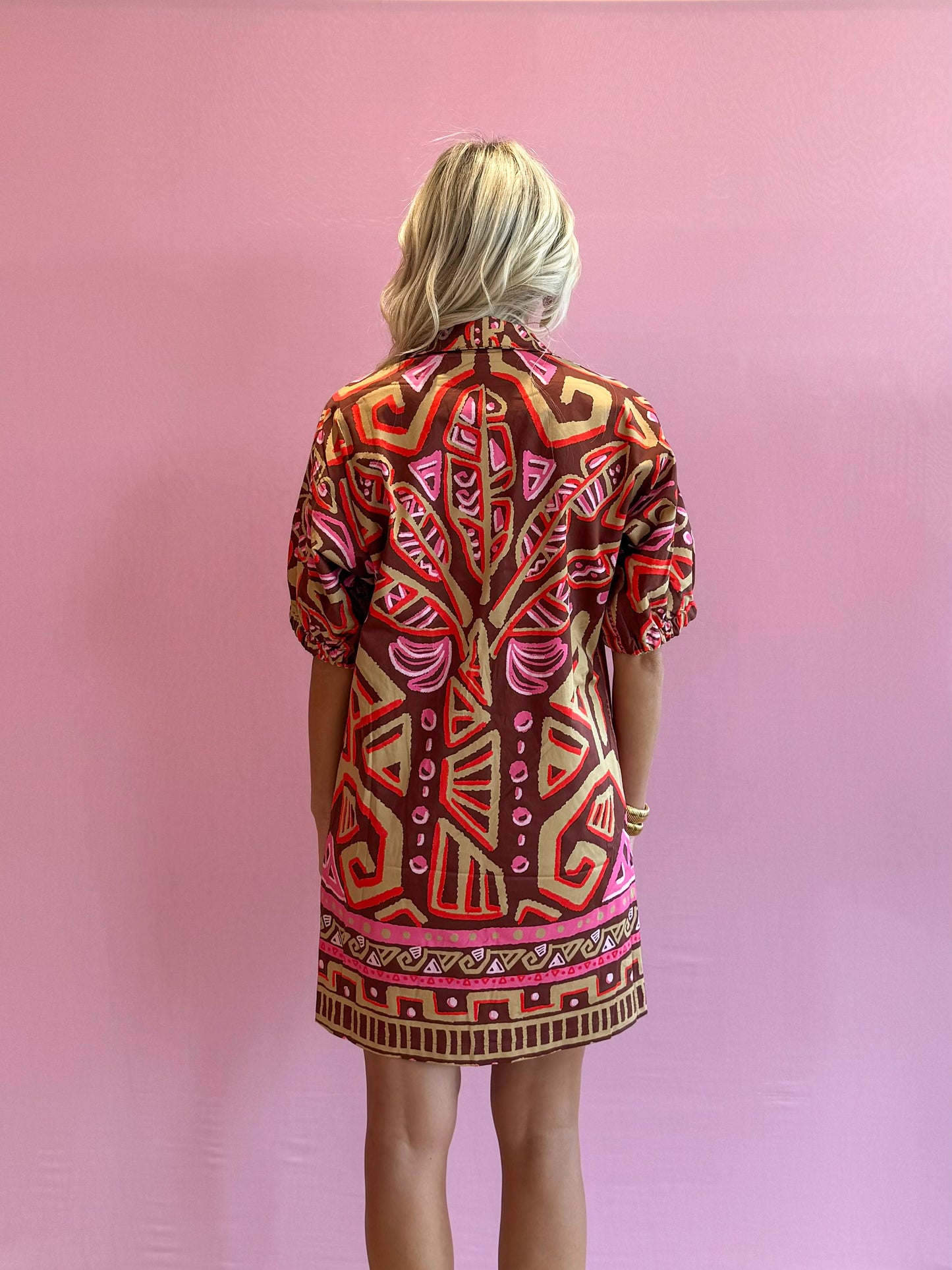 Poppy Dress Tribal Palm