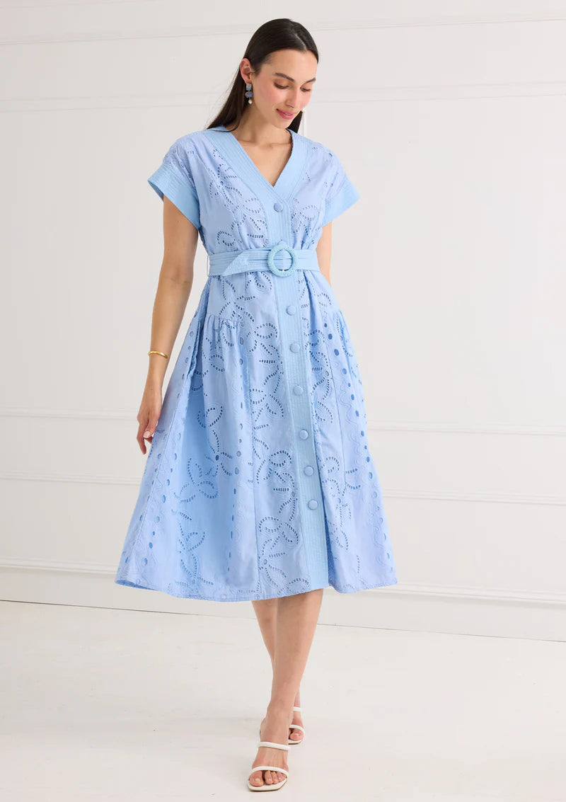 Andrea Dress Blue Lily Eyelet