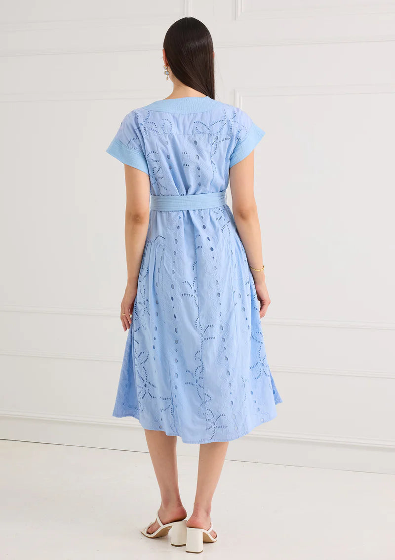 Andrea Dress Blue Lily Eyelet