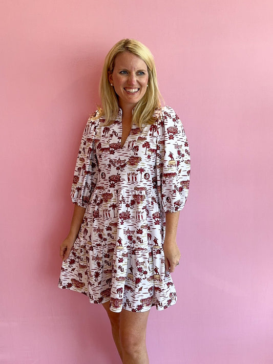 Tory Dress Florida State Toile