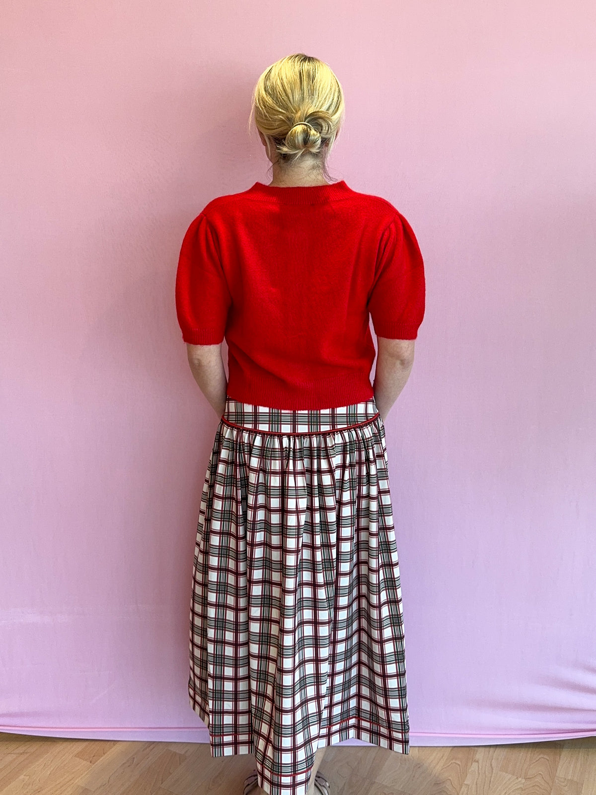 Theodora Skirt Cranberry Plaid