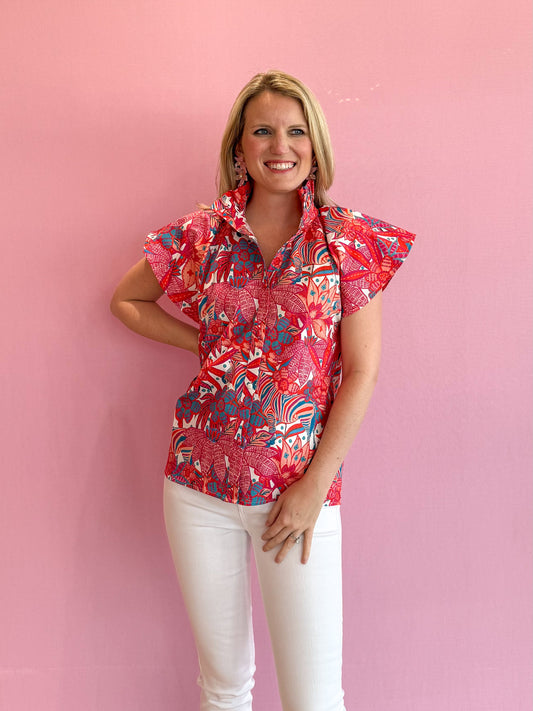 Adelyn Blouse Tropical Trapeze