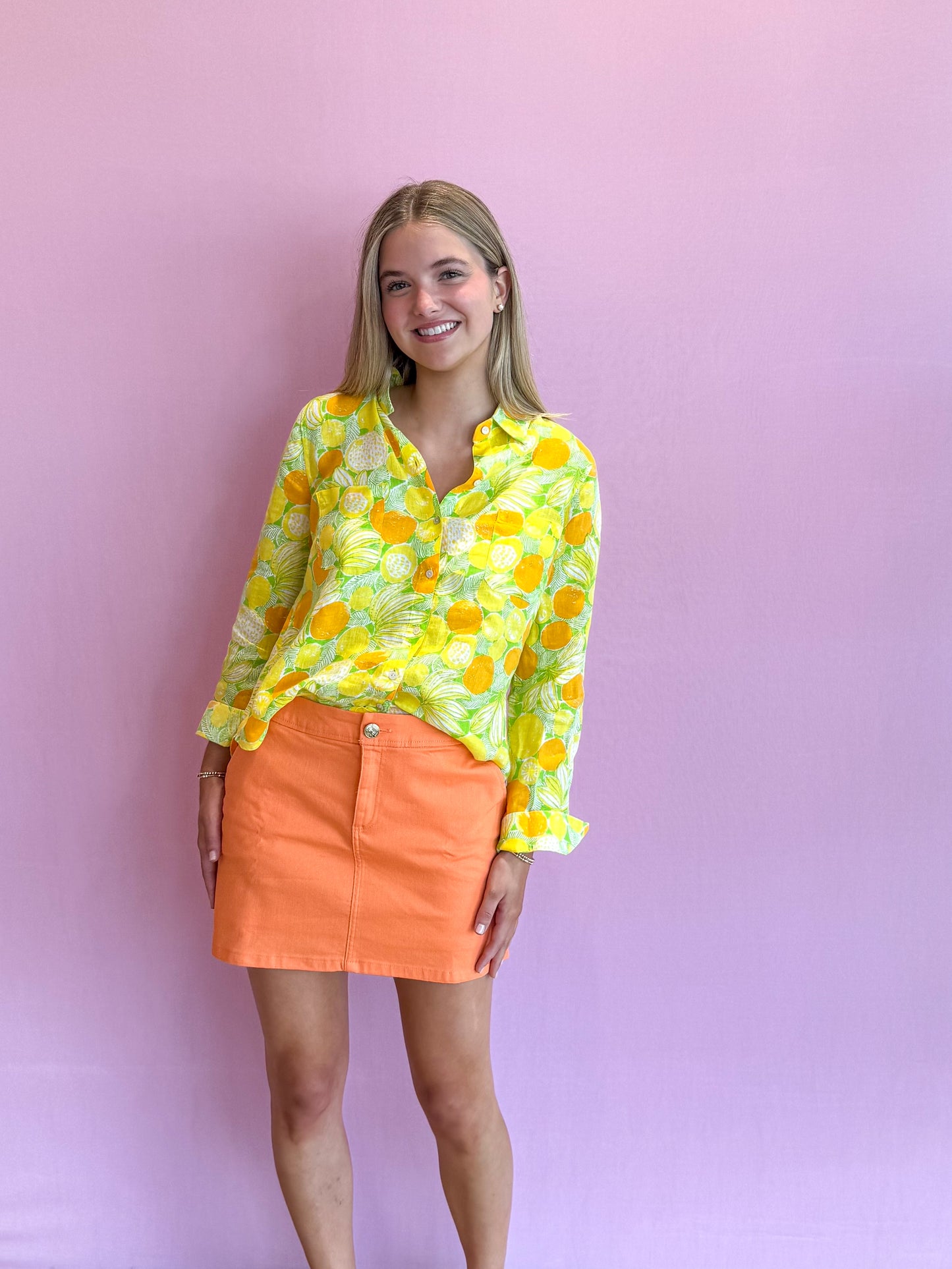 Colette Denim Skort Sunset Orange