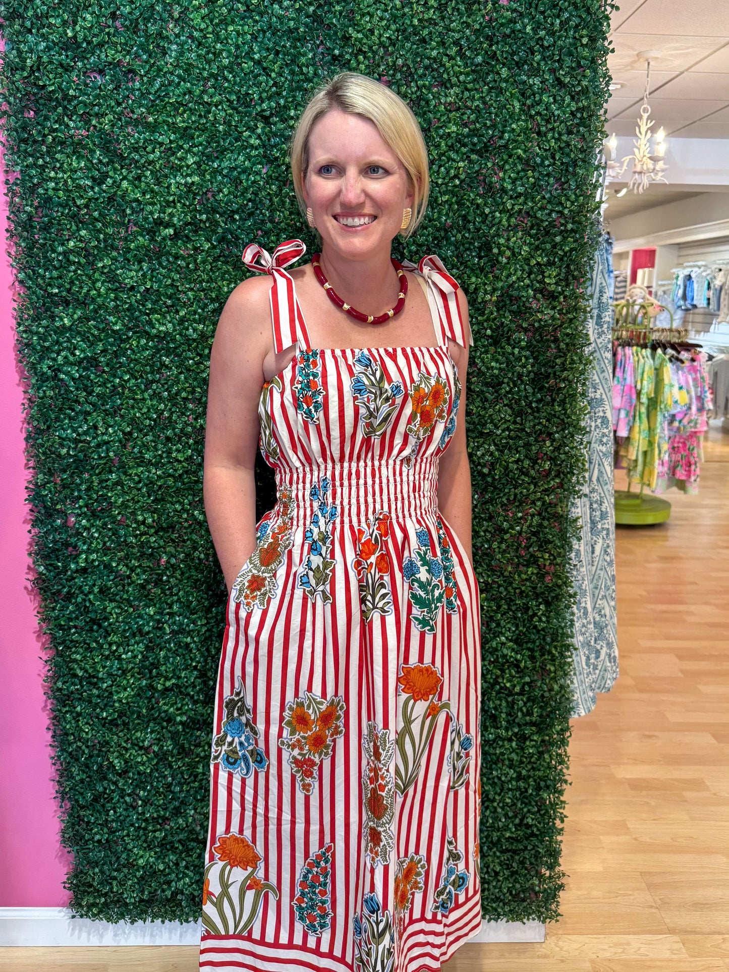 Daphne Floral Stripe Dress