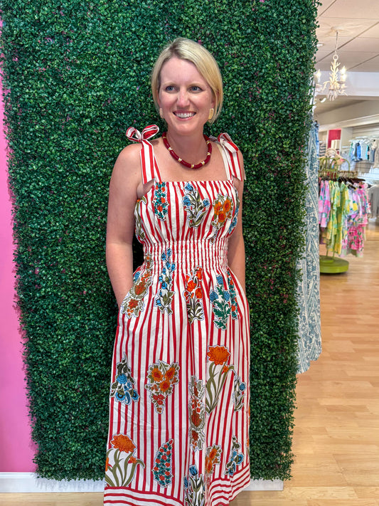 Daphne Floral Stripe Dress