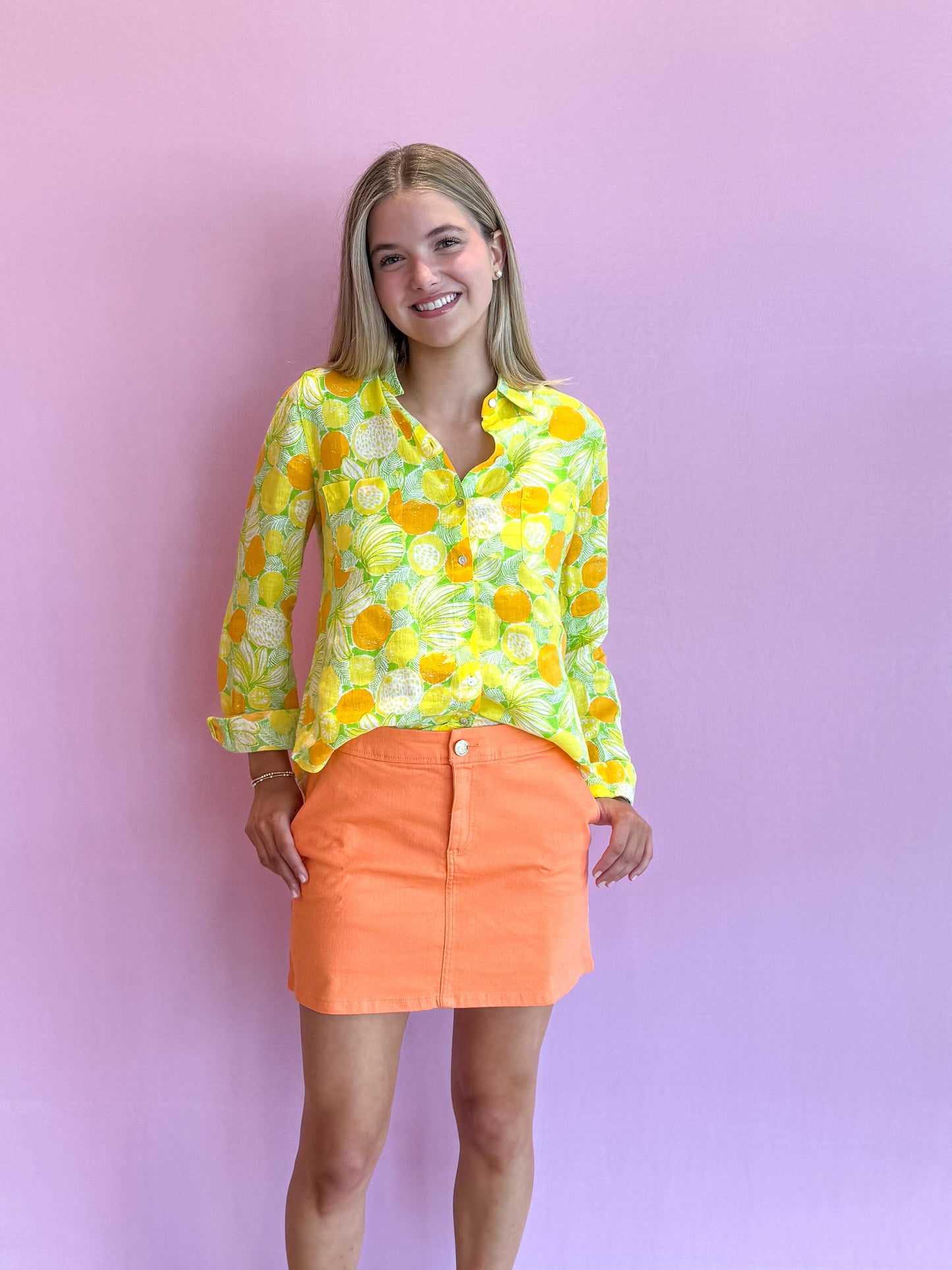 Colette Denim Skort Sunset Orange