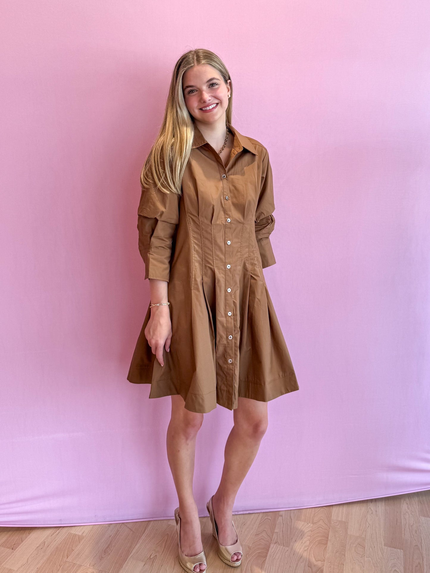 Camila Mini Shirt Dress Camel