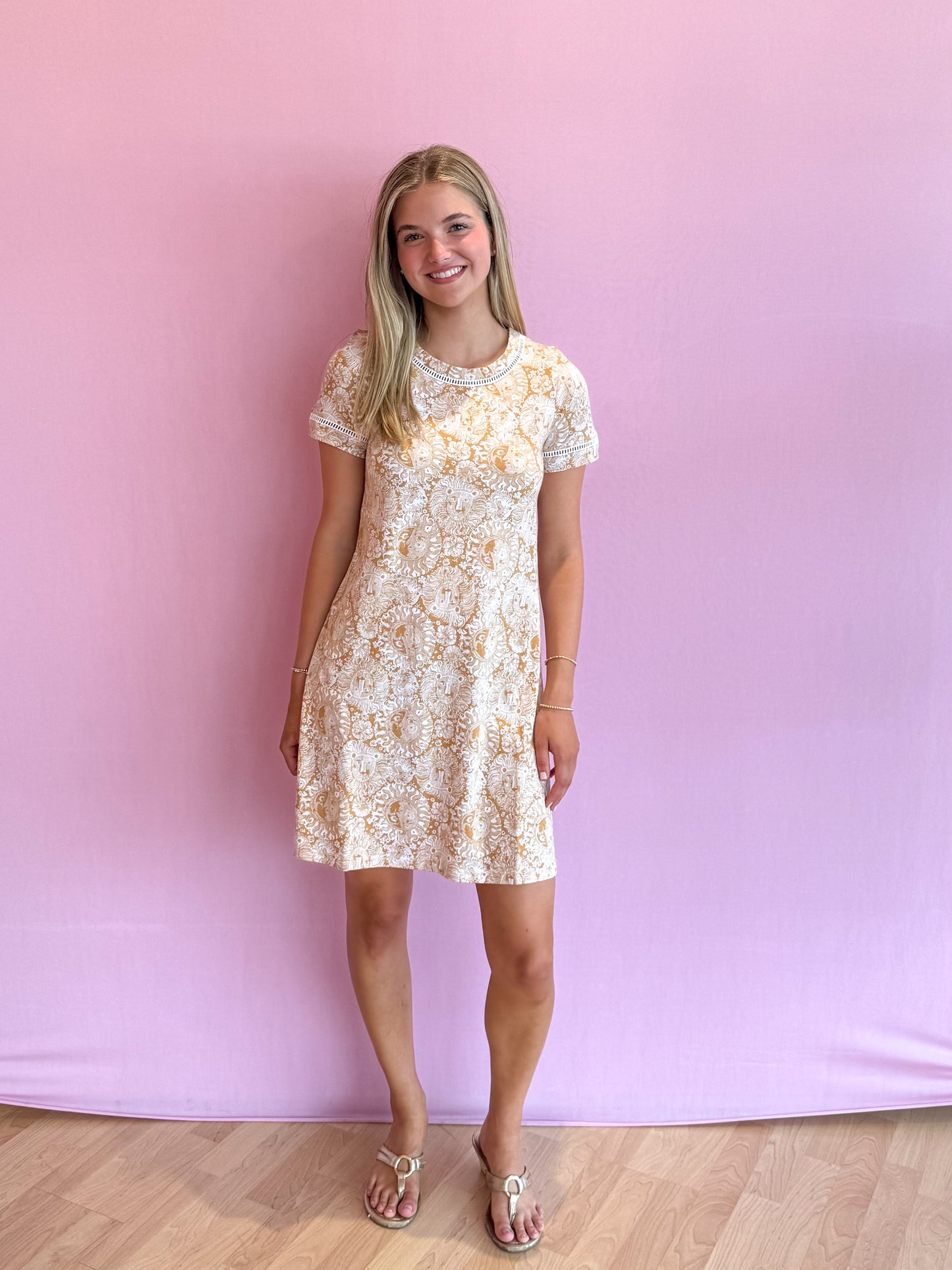 Cody Short Sleeve Dress Iced Latte Lil Jims Stuff