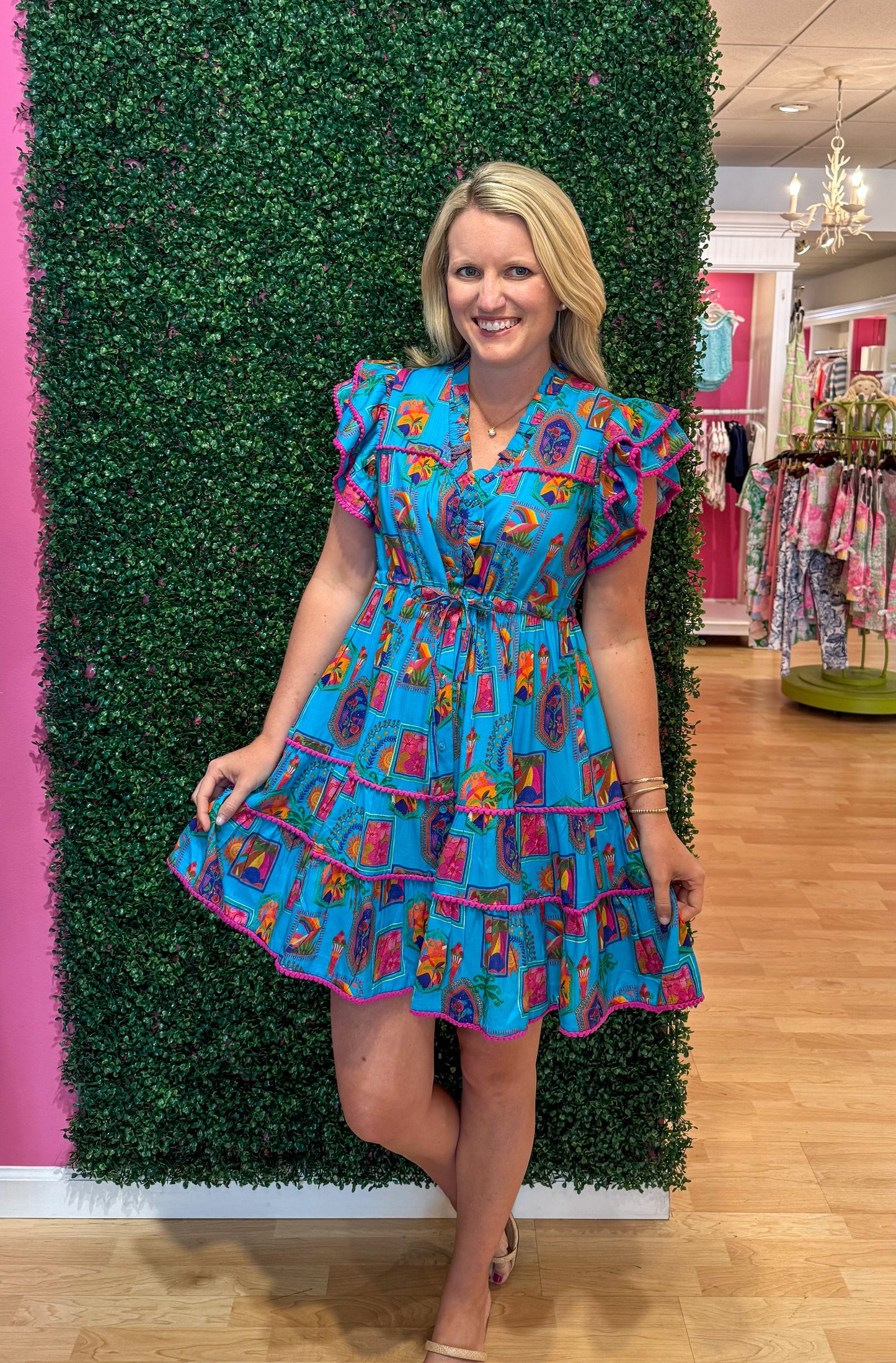 Abby Mini Dress Turquoise