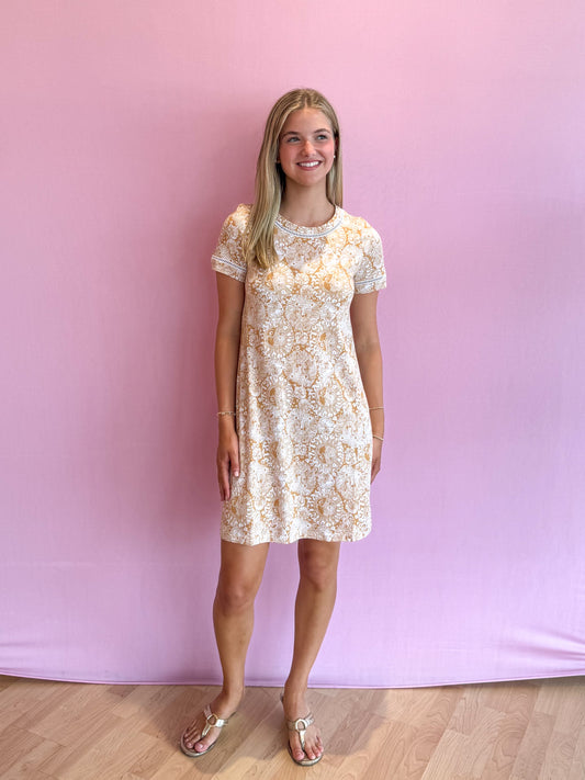 Cody Short Sleeve Dress Iced Latte Lil Jims Stuff