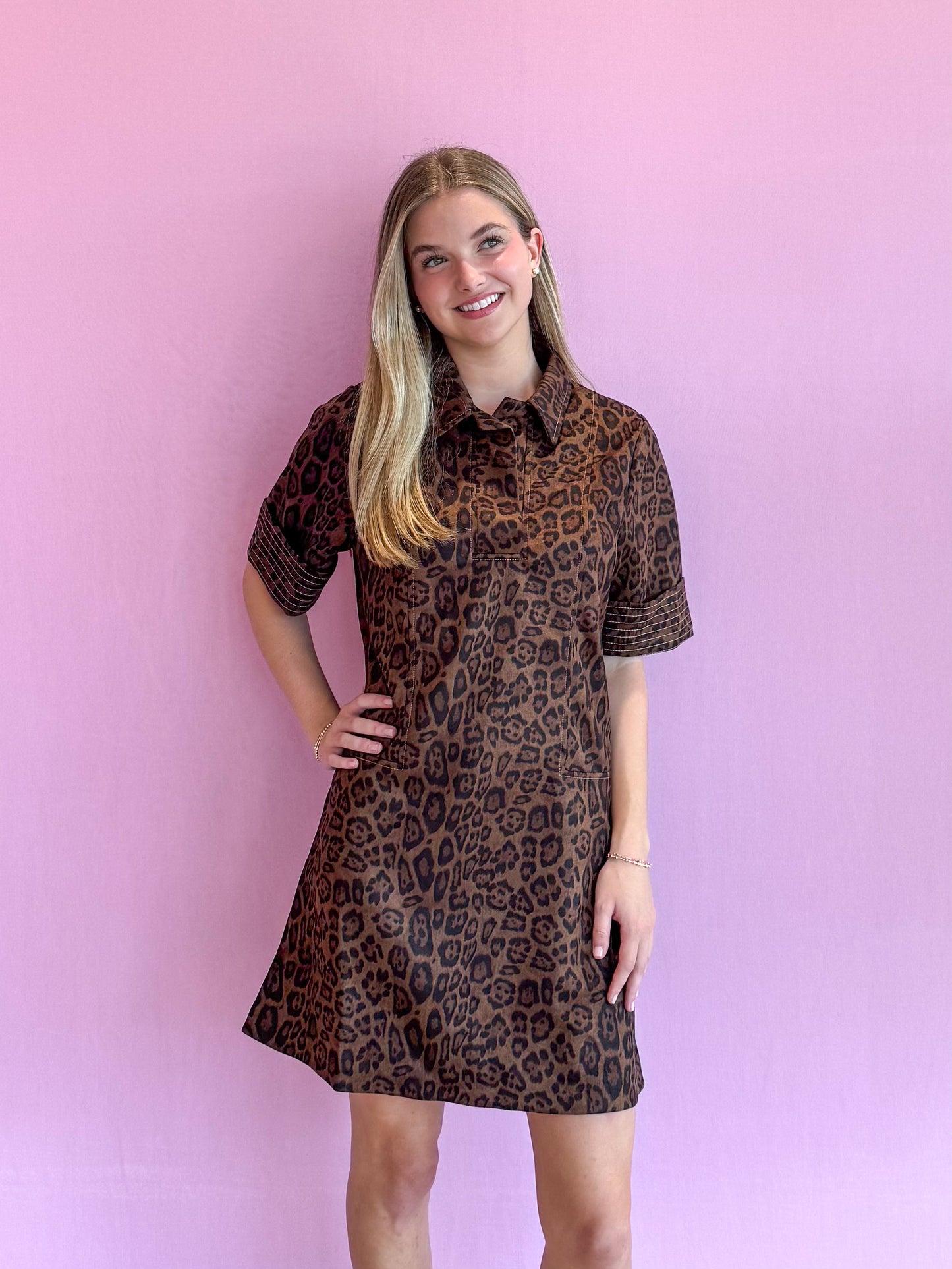 Landon Suede Leopard Dress