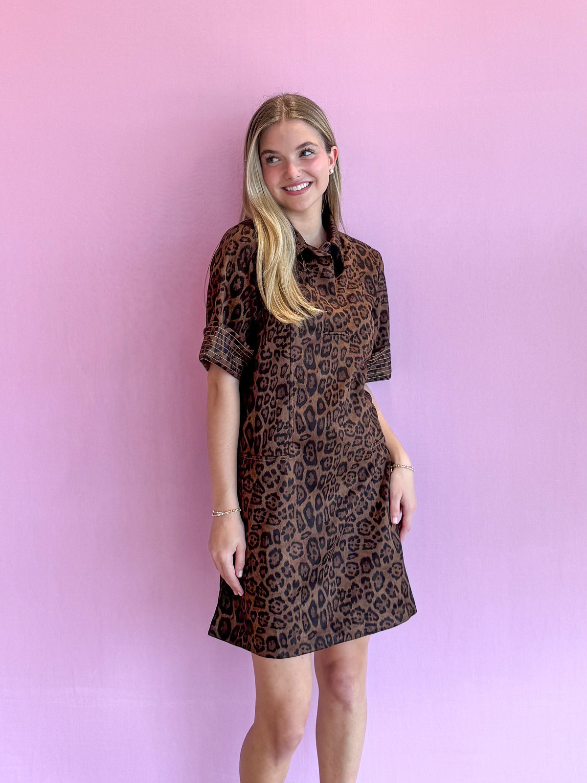 Landon Suede Leopard Dress