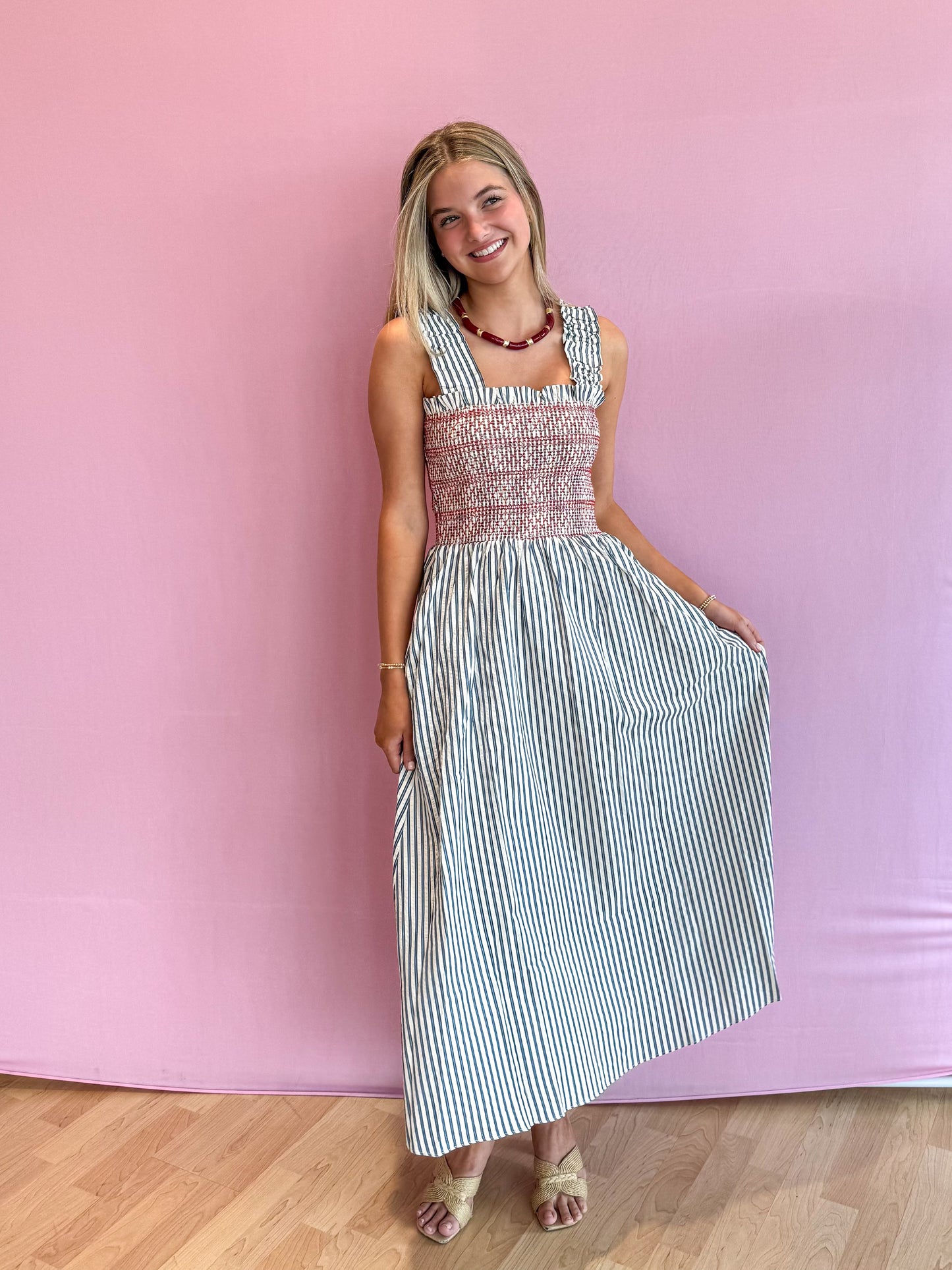 Betsy Blue Stripe Sundress