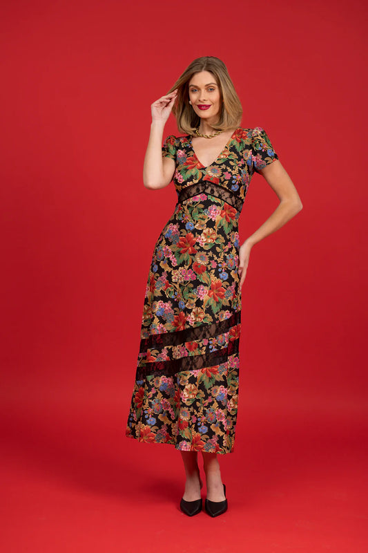 Octavia Dress Midnight Petals