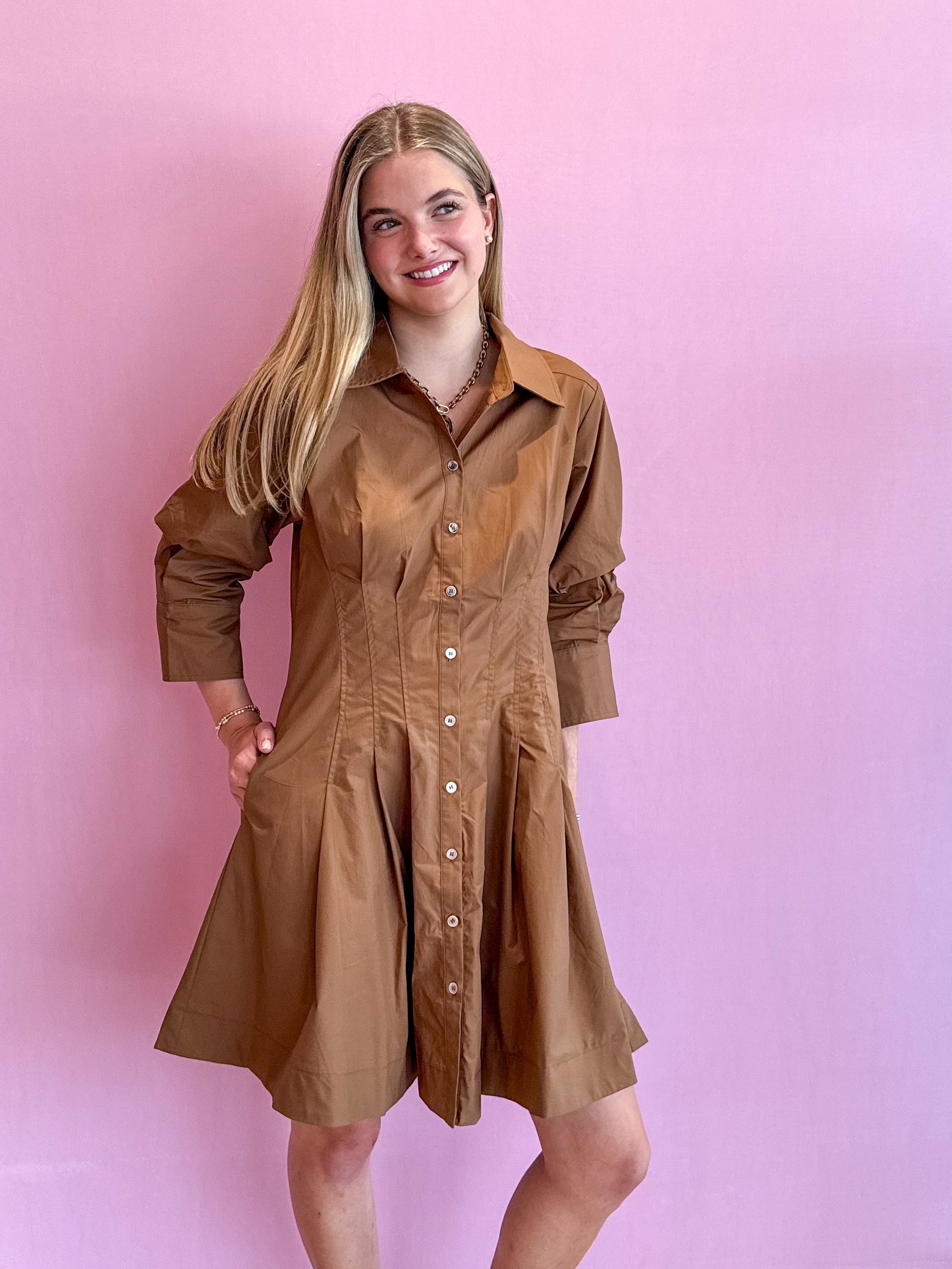 Camila Mini Shirt Dress Camel