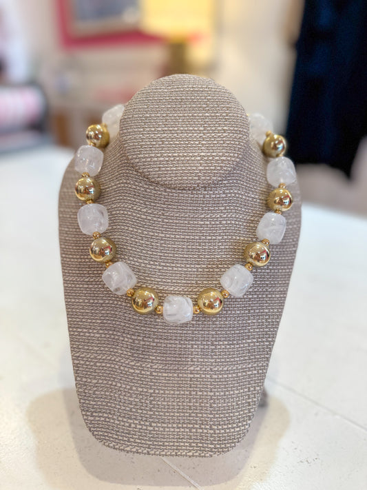 Easy Breezy Beaded Necklace Clear