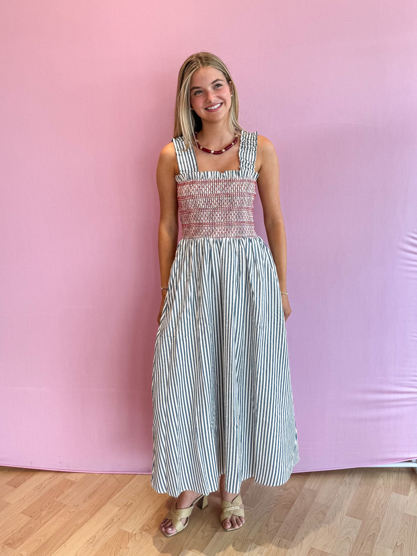 Betsy Blue Stripe Sundress