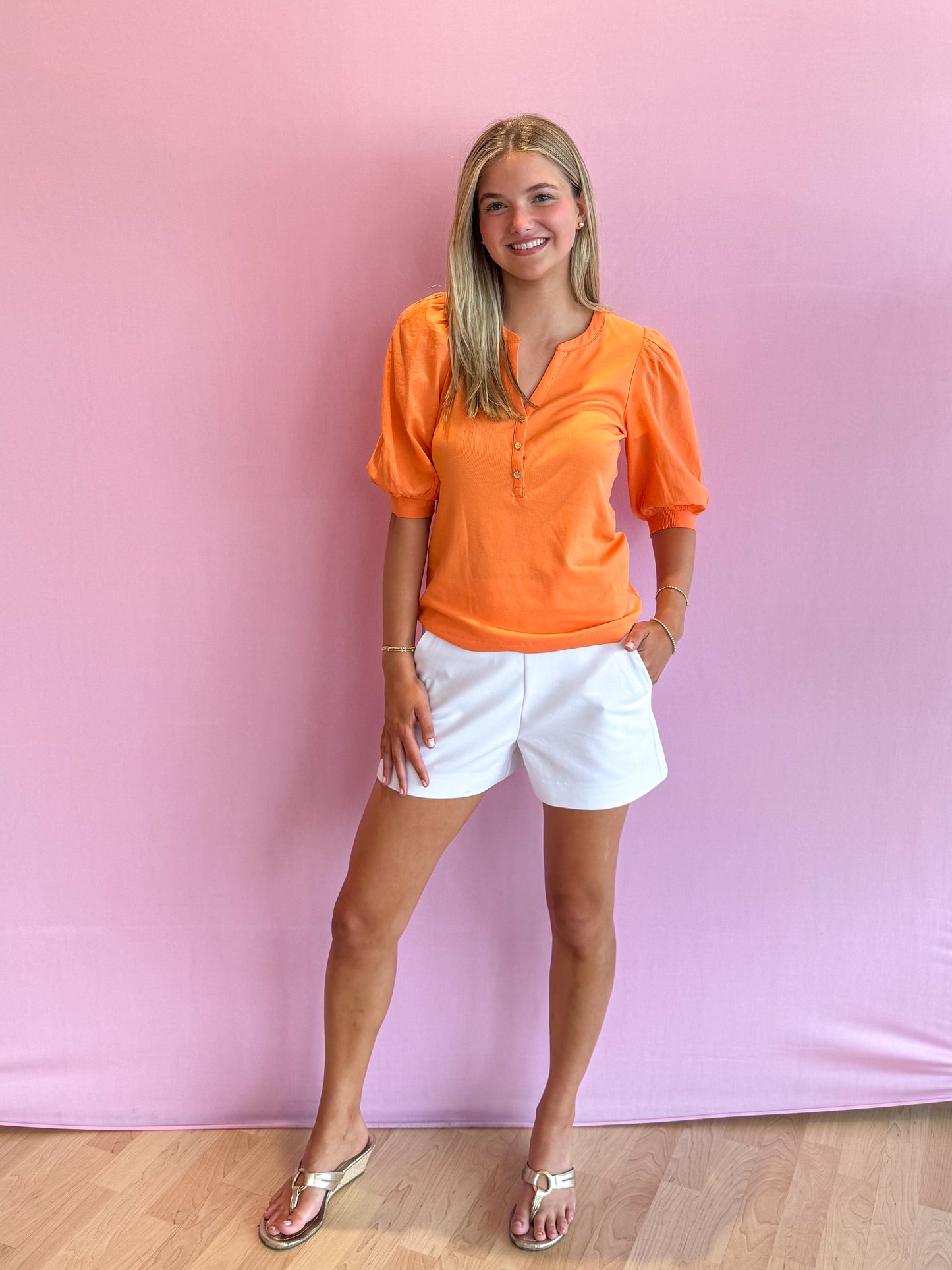 Ronson Knit Top Sunset Orange