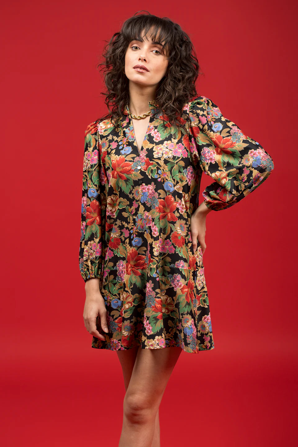 Hazel Dress Midnight Petals