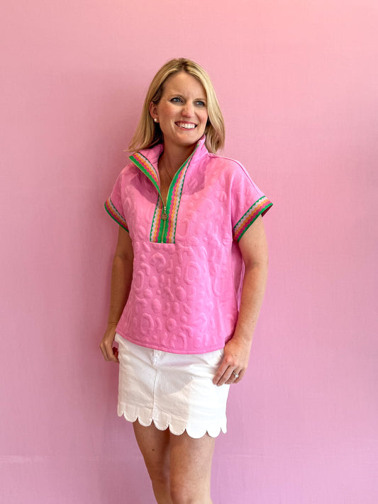Poppy Pullover Magenta Cheetah