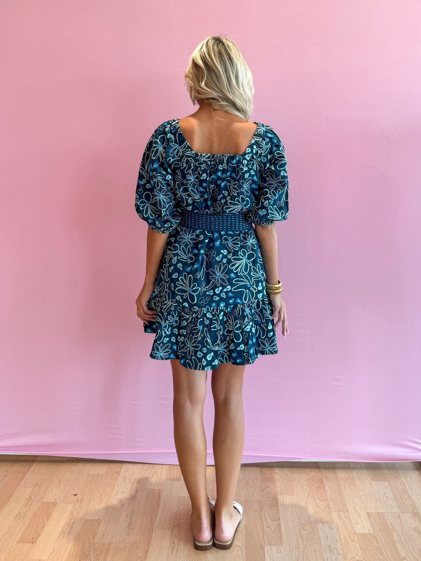 Karissa Dress Teal Daisy