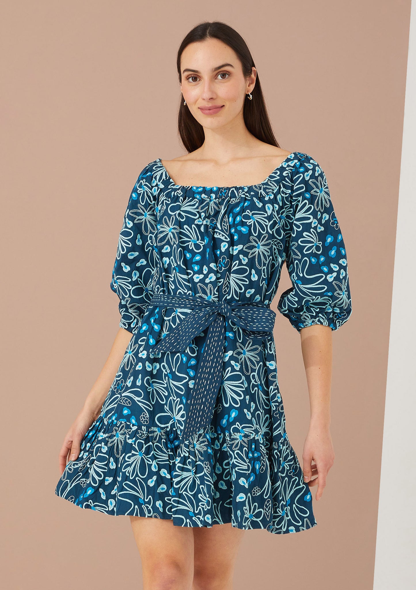 Karissa Dress Teal Daisy