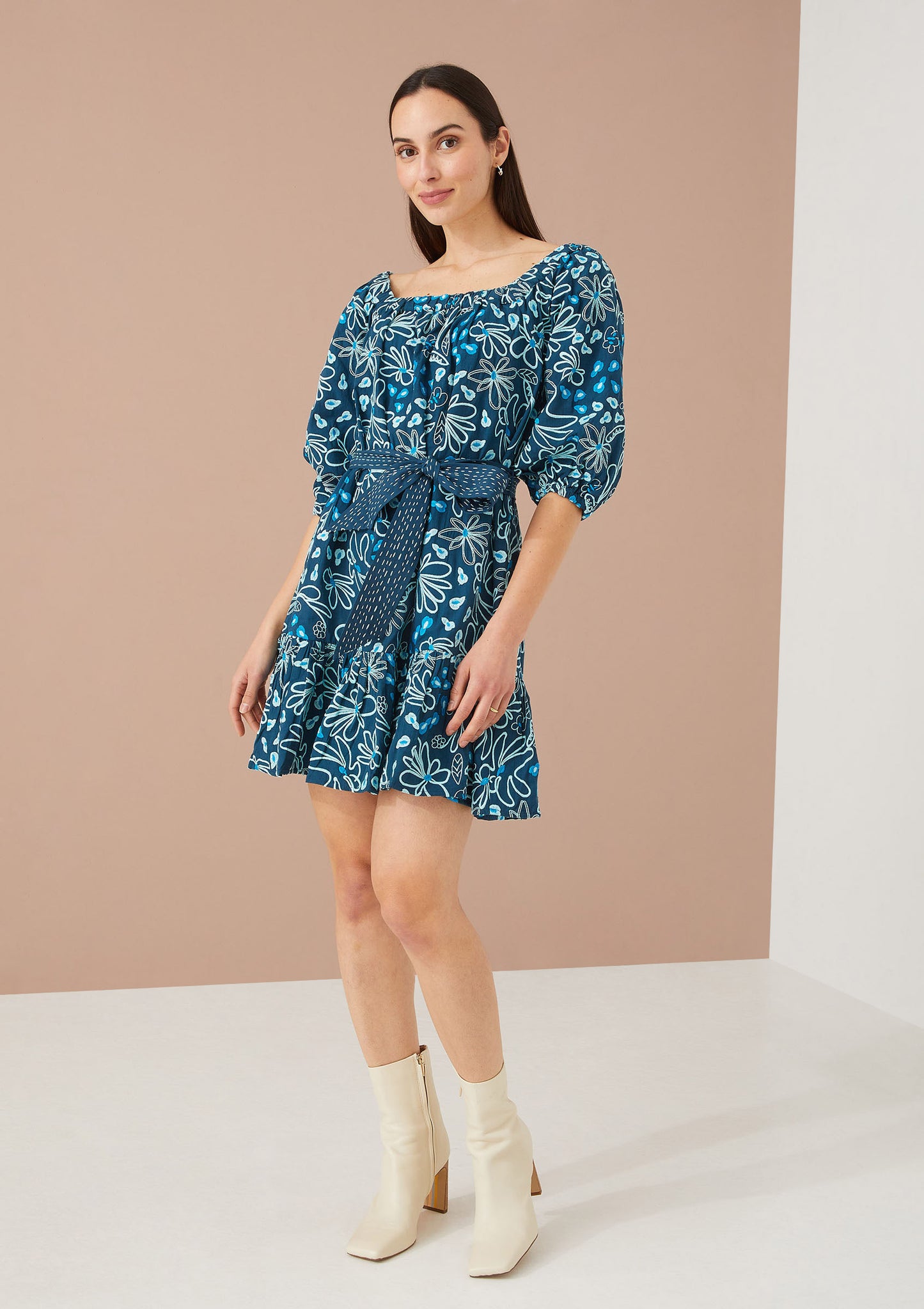 Karissa Dress Teal Daisy